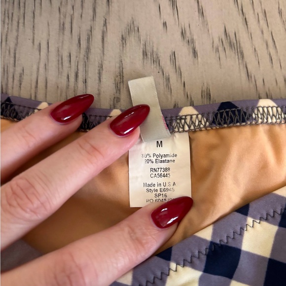 J. Crew Bikini. Blue Gingham Print. Top Is A Small. Bottom Is Medium. - Picture 3 of 4